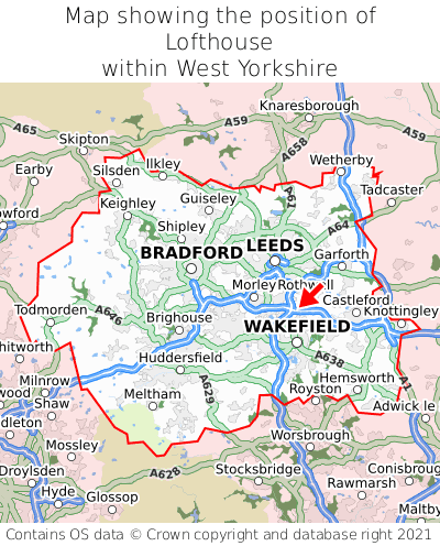 Map showing location of Lofthouse within West Yorkshire