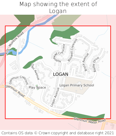 Map showing extent of Logan as bounding box