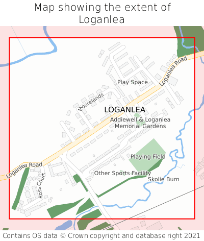 Map showing extent of Loganlea as bounding box