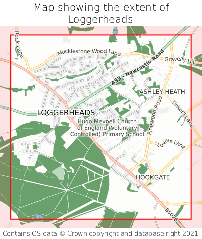 Map showing extent of Loggerheads as bounding box