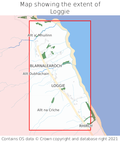 Map showing extent of Loggie as bounding box