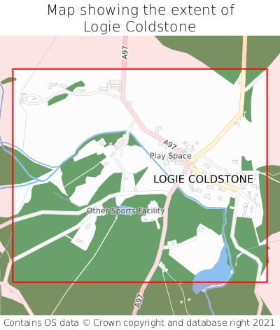 Map showing extent of Logie Coldstone as bounding box