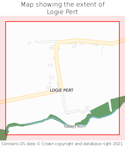Map showing extent of Logie Pert as bounding box