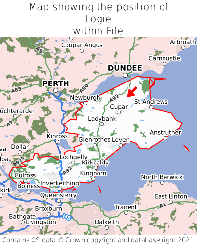 Map showing location of Logie within Fife