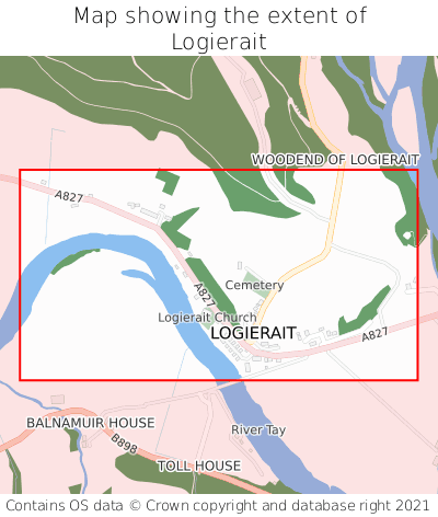 Map showing extent of Logierait as bounding box