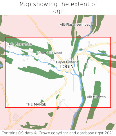 Map showing extent of Login as bounding box