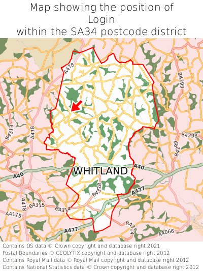 Map showing location of Login within SA34