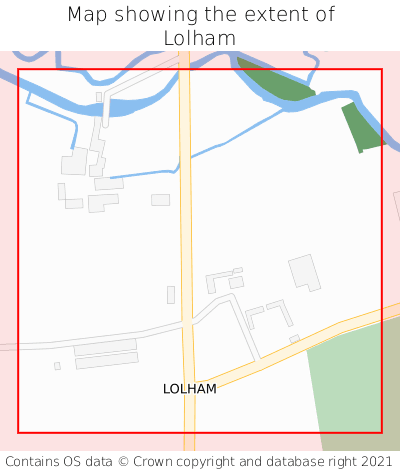 Map showing extent of Lolham as bounding box