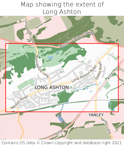 Map showing extent of Long Ashton as bounding box