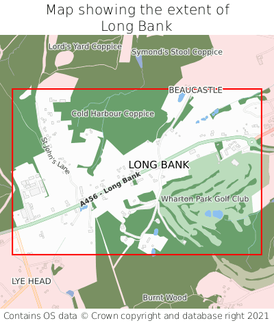 Map showing extent of Long Bank as bounding box