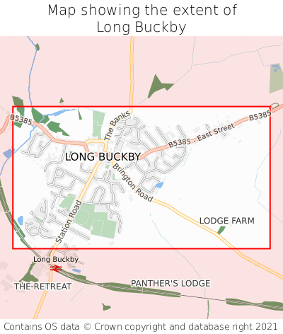 Map showing extent of Long Buckby as bounding box