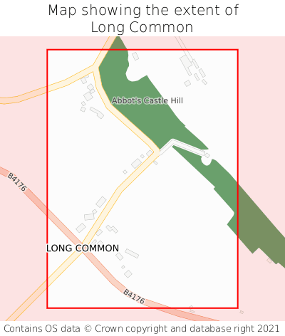 Map showing extent of Long Common as bounding box