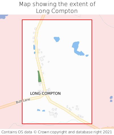 Map showing extent of Long Compton as bounding box