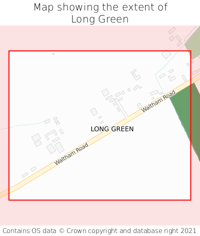 Map showing extent of Long Green as bounding box