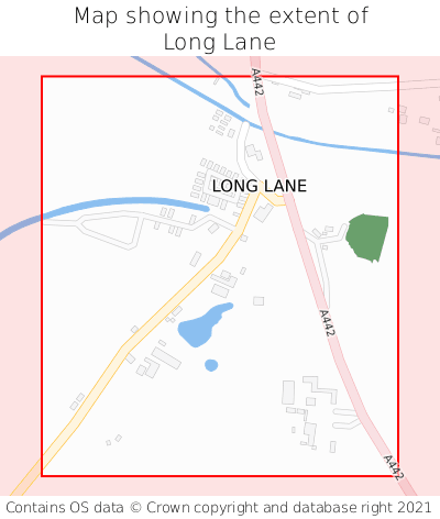 Map showing extent of Long Lane as bounding box