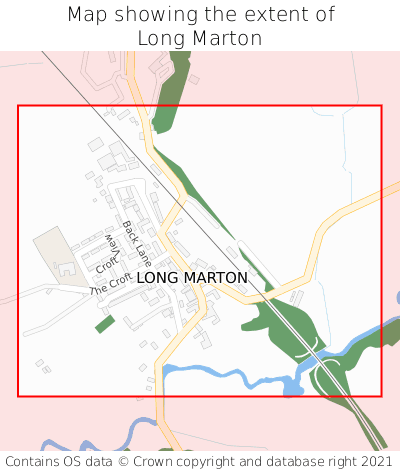 Map showing extent of Long Marton as bounding box