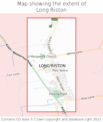 Map showing extent of Long Riston as bounding box