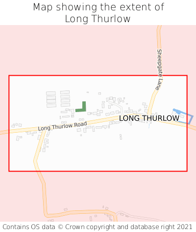 Map showing extent of Long Thurlow as bounding box