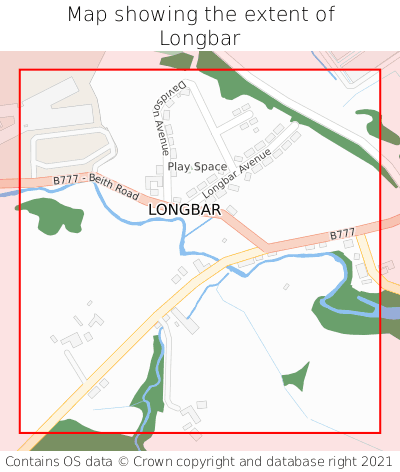 Map showing extent of Longbar as bounding box