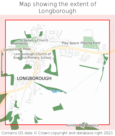 Map showing extent of Longborough as bounding box