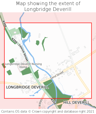 Map showing extent of Longbridge Deverill as bounding box