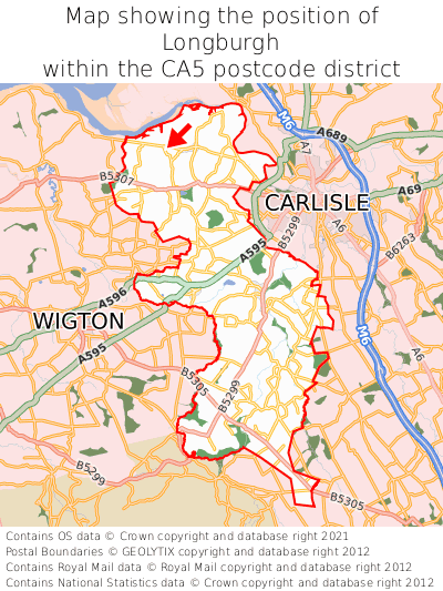 Map showing location of Longburgh within CA5