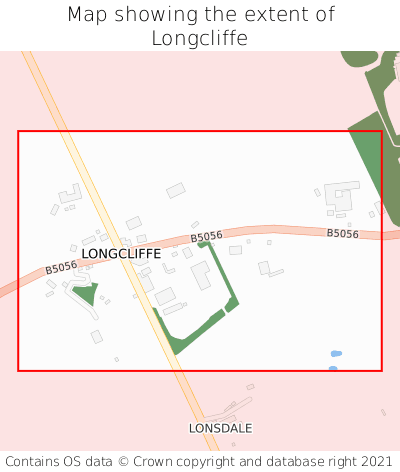 Map showing extent of Longcliffe as bounding box