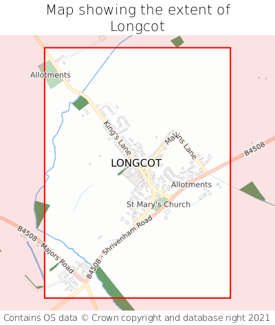 Map showing extent of Longcot as bounding box