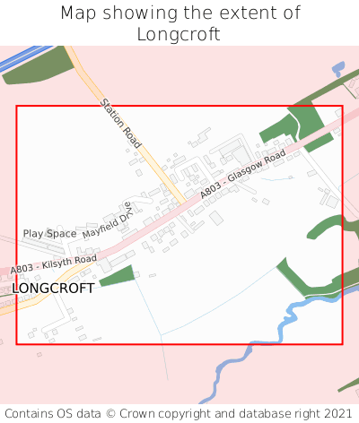 Map showing extent of Longcroft as bounding box