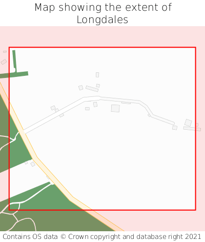 Map showing extent of Longdales as bounding box