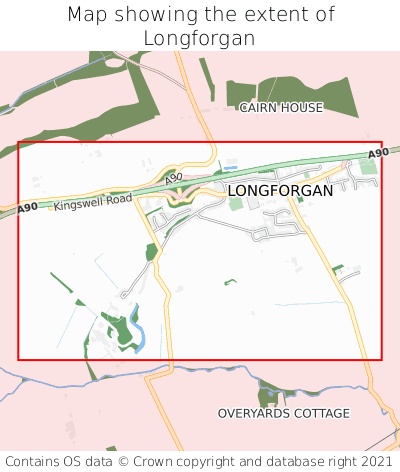 Map showing extent of Longforgan as bounding box