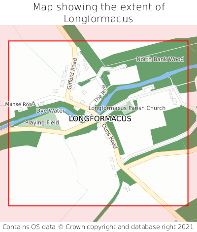 Map showing extent of Longformacus as bounding box