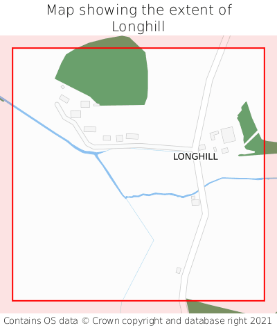 Map showing extent of Longhill as bounding box
