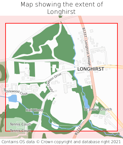 Map showing extent of Longhirst as bounding box