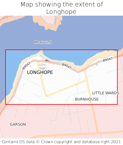 Map showing extent of Longhope as bounding box