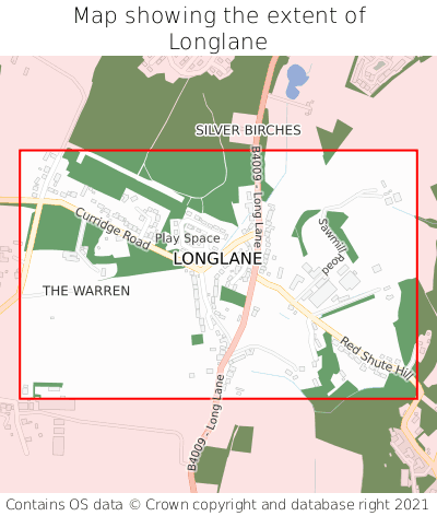 Map showing extent of Longlane as bounding box