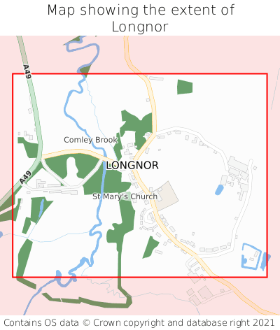 Map showing extent of Longnor as bounding box