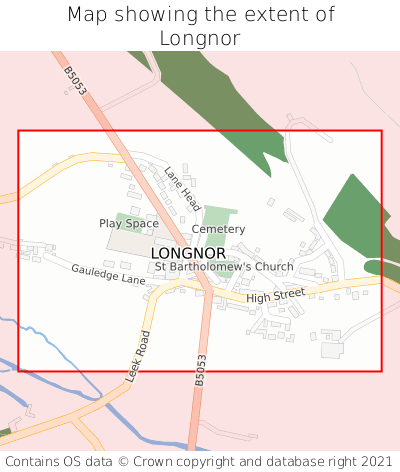 Map showing extent of Longnor as bounding box