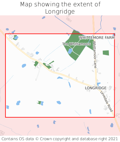 Map showing extent of Longridge as bounding box