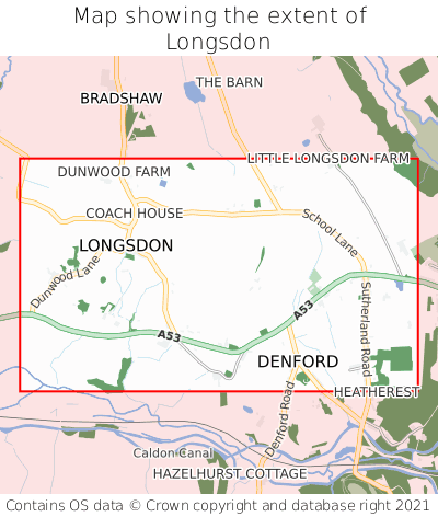 Map showing extent of Longsdon as bounding box