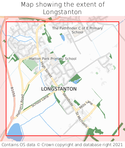Map showing extent of Longstanton as bounding box