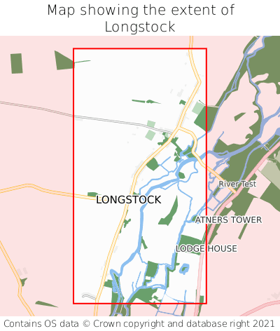 Map showing extent of Longstock as bounding box