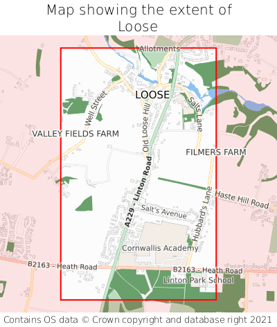 Map showing extent of Loose as bounding box