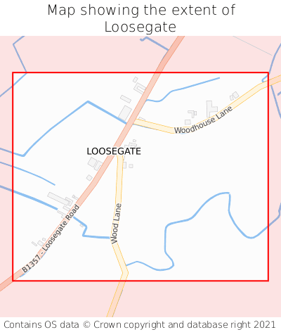 Map showing extent of Loosegate as bounding box