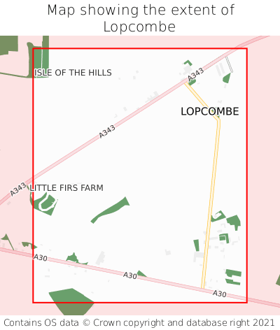 Map showing extent of Lopcombe as bounding box