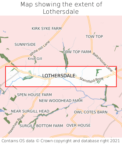 Map showing extent of Lothersdale as bounding box