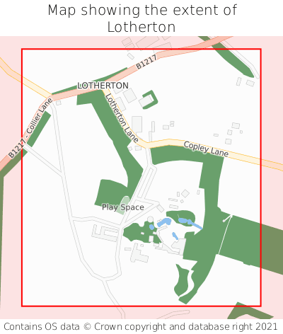 Map showing extent of Lotherton as bounding box