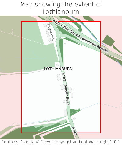 Map showing extent of Lothianburn as bounding box