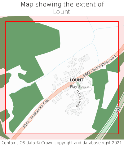 Map showing extent of Lount as bounding box