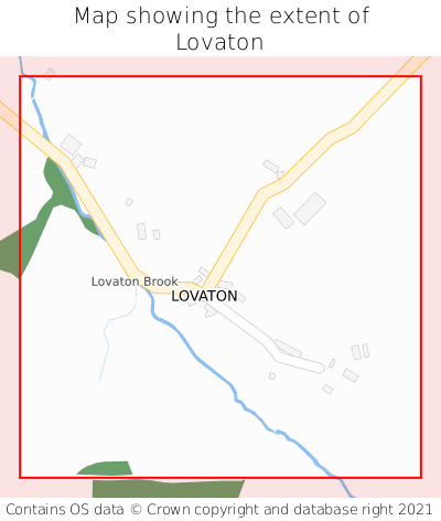 Map showing extent of Lovaton as bounding box